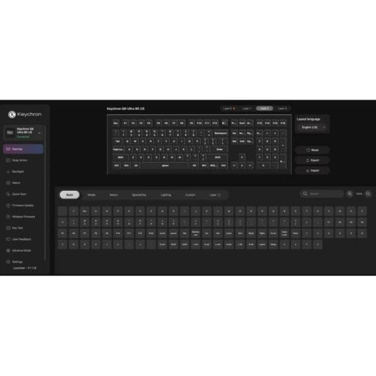 Teclado Keychron Q6 Ultra 8K mecánico completo con RGB y conexión múltiple USA