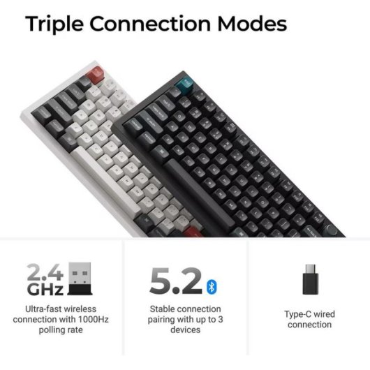 Teclado Keychron Q6 Ultra 8K mecánico completo con RGB y conexión múltiple USA