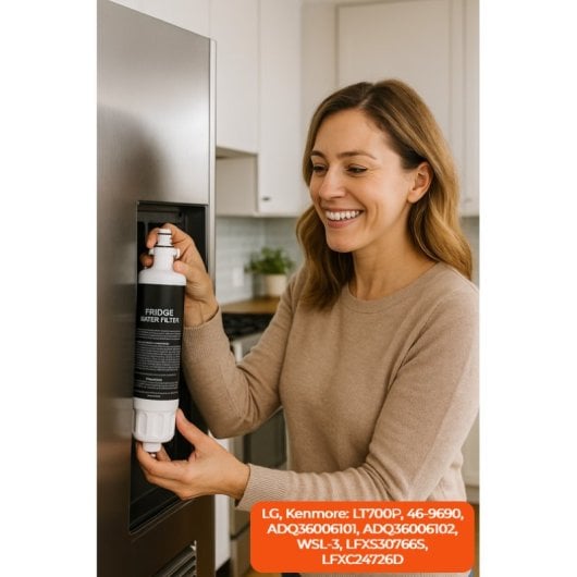 Filtro De Agua Para Frigorífico Compatible Con Lg, Kenmore. Códigos Lt700p, 46-9690, Adq36006101