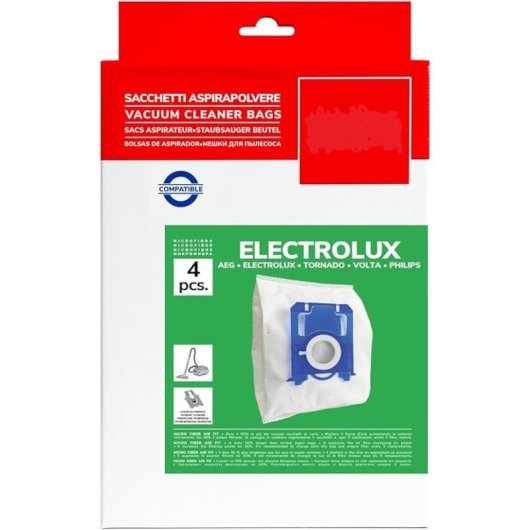 Pack De 4 Bolsas Para Aspiradora En Microfibra Compatibles Con Philips, Aeg