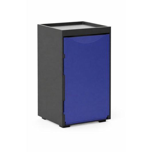 Cubo Apilable De Reciclaje De Plástico Con Apertura Frontal - Color Azul - Medidas: 46x28x27 Cm
