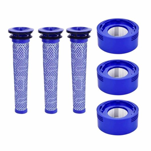 Pack 3+3 Filtros Aspiradora Dyson V7 V8 Pre Post Motor Lavables