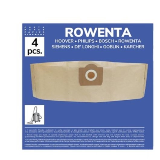 Pack De 4 Bolsas De Papel Compatibles Con Aspiradoras Rowenta, Bully, Collecto, Kärcher Wd3