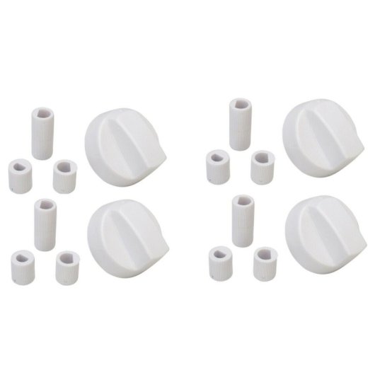 Mandos Cocina Estándar Universales Eje 6mm Blanco (4 Unidades) | Repuesto Adaptable Para Placas De G