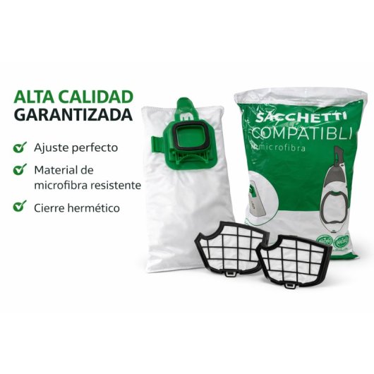 Recamania Kit 12 Bolsas Aspiradora Compatible Vorwerk Kobold Vk140 Vk150 + 2 Filtros