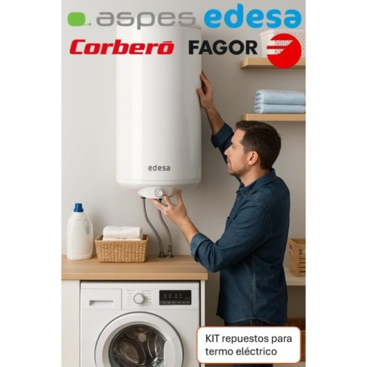Kit Portavainas + Anodo + 2 Resistencias 1000w Termo Edesa Tre Ts Fagor M