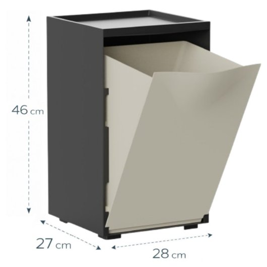 Cubo Apilable De Reciclaje De Plástico Con Apertura Frontal - Color Beige - Medidas: 46x28x27 Cm