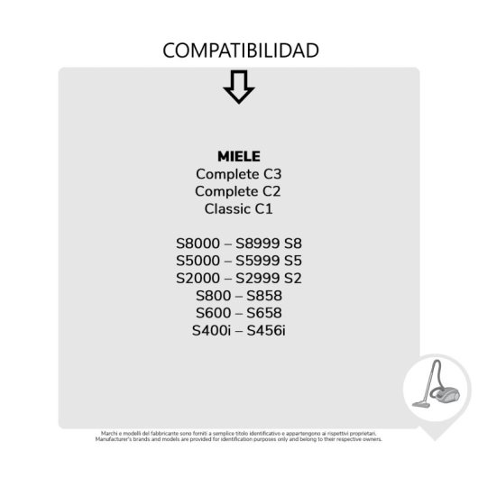 Pack De 4 Bolsas De Microfibra Compatibles Con Aspiradoras Miele S2, S4, S5, S6, S8