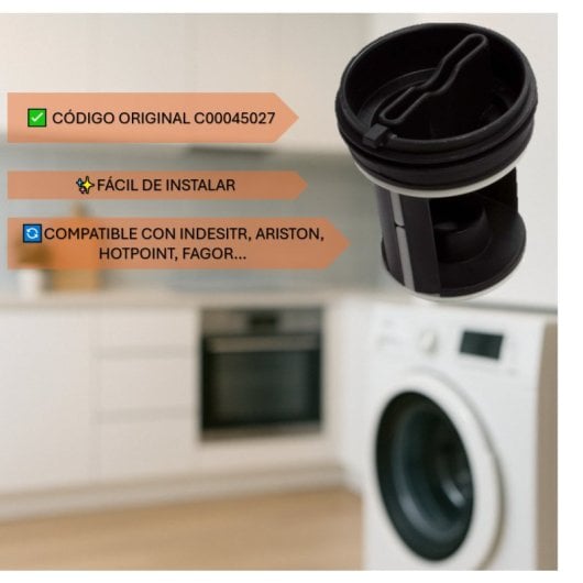 Filtro De Pelusas Para Lavadora – Código Original C00045027 Compatible Con Indesit, Ariston ...