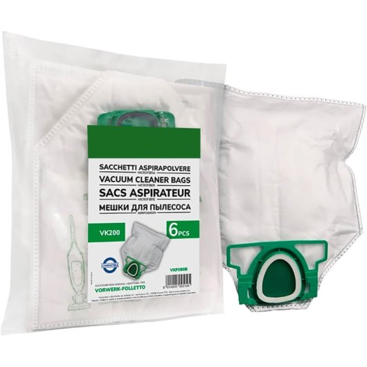 Pack De 6 Bolsas De Microfibra Compatibles Con Aspiradoras Folletto Vk200 Y Vk220