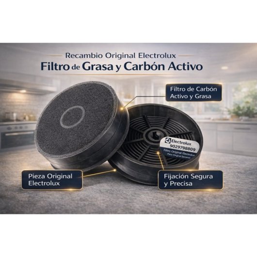 Kit Filtro Campana Extractora Electrolux – 2 Unidades | Recambio Original 9029798809