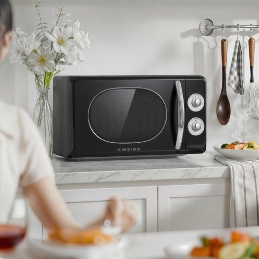 Microondas SWEISS Movi9 20 Litros 700W 5 Níveis de Potência Preto
