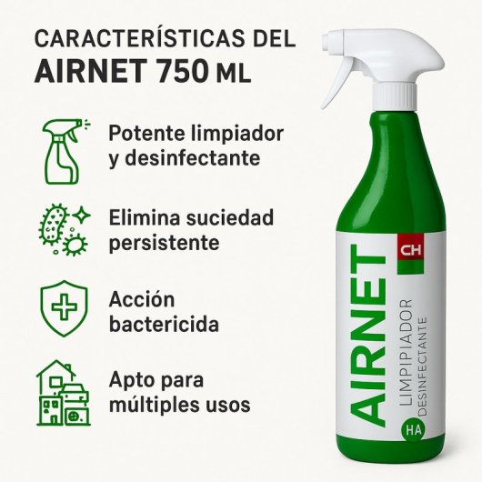 Airnet Limpiador Desinfectante Aire Acondicionado Universal 750 Ml