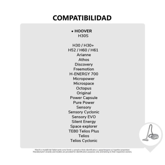 Pack De 4 Bolsas De Microfibra Compatibles Con Aspiradoras Hoover H30s, H30+, H52, H60, H61