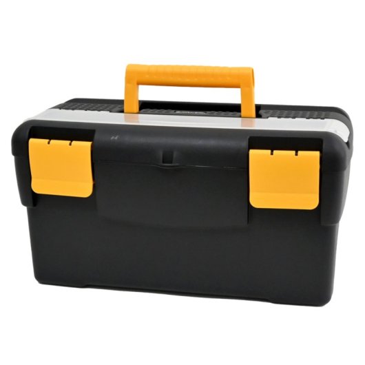 Caja Herramientas De Plástico Con Asa | Color Negro Y Amarillo | Medidas: 42x23x22 Cm