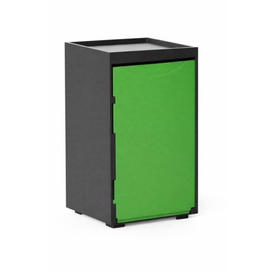 Cubo Apilable De Reciclaje De Plástico Con Apertura Frontal - Color Verde - Medidas: 46x28x27 Cm