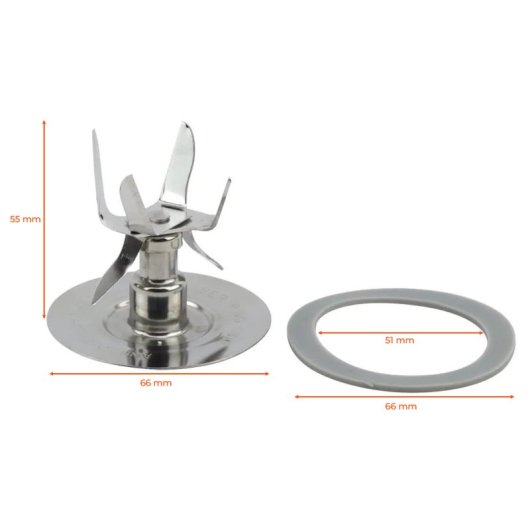 Cuchilla De 6 Puntas Con Anillo De Sellado Compatible Para Batidoras Oster 004980-050-000