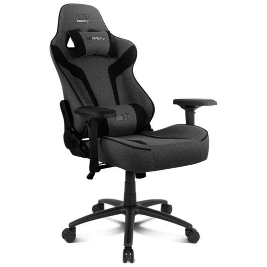 Silla Gaming Drift DR90XXL Tela Gris/Negro Reposabrazos 4D XL