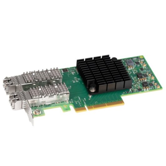 Tarjeta de red Sonnet Twin25G PCI Express fibra 25 Gb/s doble puerto verde