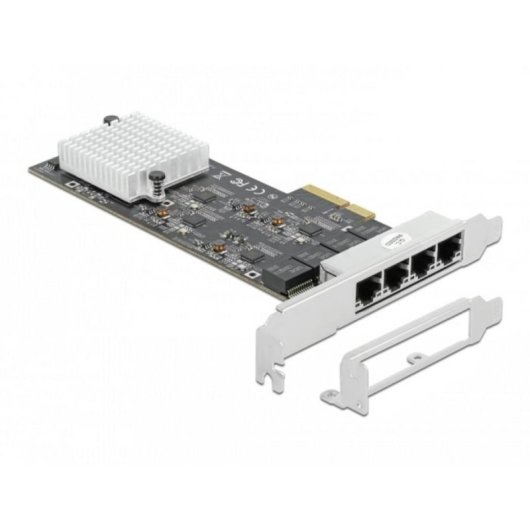 Scheda di Rete DeLOCK PCI Express x4 4 porte RJ45 2,5 GbE Metallo Nero