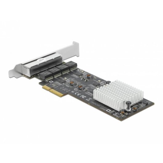 Scheda di Rete DeLOCK PCI Express x4 4 porte RJ45 2,5 GbE Metallo Nero