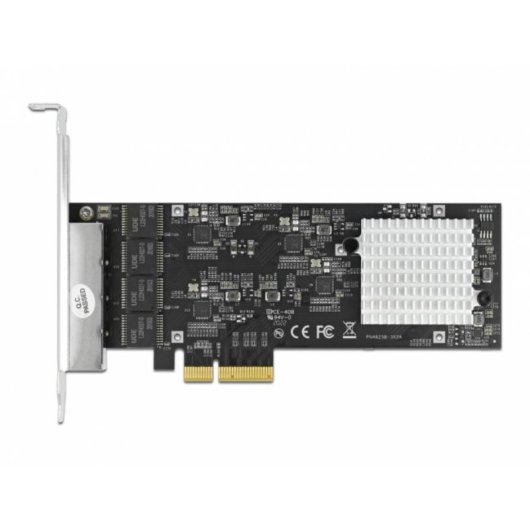 Scheda di Rete DeLOCK PCI Express x4 4 porte RJ45 2,5 GbE Metallo Nero