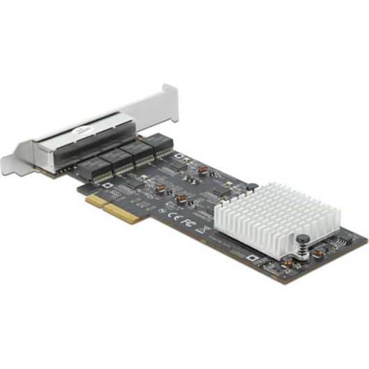 Scheda di Rete DeLOCK PCI Express x4 4 porte RJ45 2,5 GbE Metallo Nero