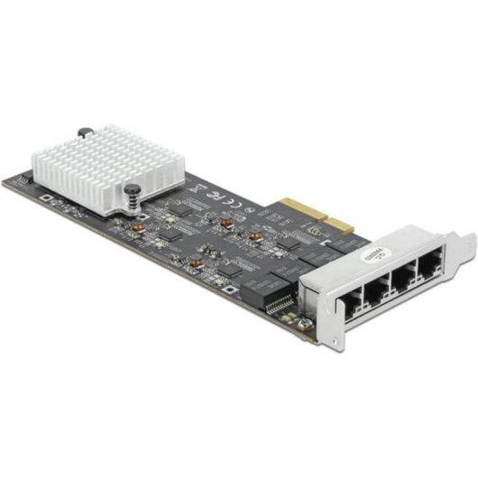 Scheda di Rete DeLOCK PCI Express x4 4 porte RJ45 2,5 GbE Metallo Nero