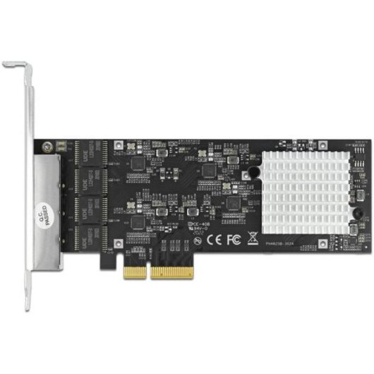 Scheda di Rete DeLOCK PCI Express x4 4 porte RJ45 2,5 GbE Metallo Nero