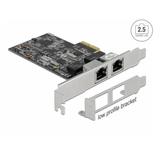 Tarjeta de red DeLOCK 89530 PCI Express x2 2 x RJ45 2,5 Gigabit LAN perfil bajo