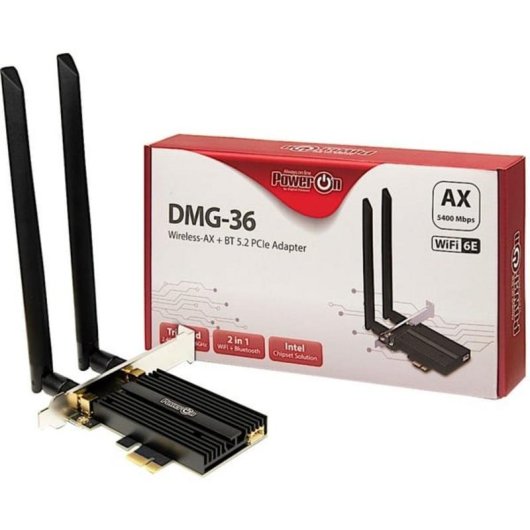 Scheda di Rete Inter-Tech DMG-36 PCI Express 5400 Mbit/s Wi-Fi 6 Tribanda Bluetooth 5.2
