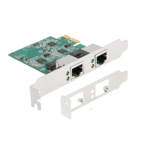 Netzwerkkarte DeLOCK 88101 PCI Express x1 2,5 Gigabit LAN Dual-Port Weiß