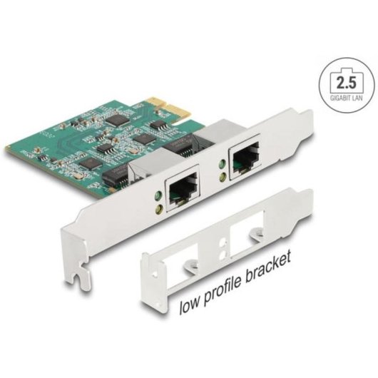 Netzwerkkarte DeLOCK 88101 PCI Express x1 2,5 Gigabit LAN Dual-Port Weiß