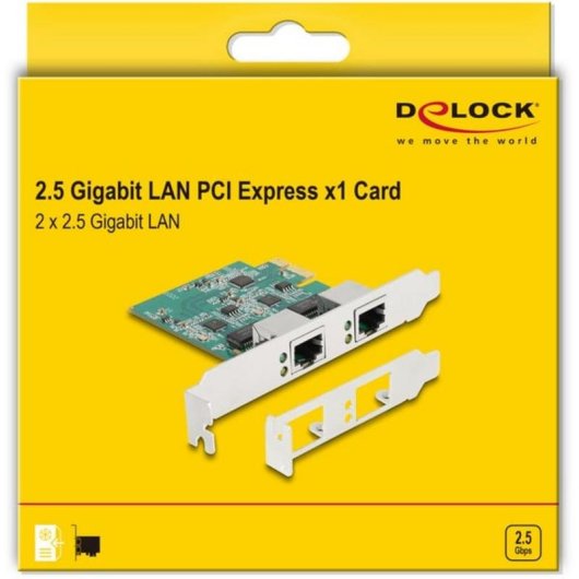 Netzwerkkarte DeLOCK 88101 PCI Express x1 2,5 Gigabit LAN Dual-Port Weiß