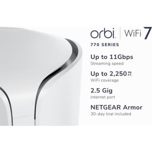 WiFi Mesh Netgear Orbi 1 Nodo 11000 Mbps 540 m² con Wi-Fi 7 Tribanda