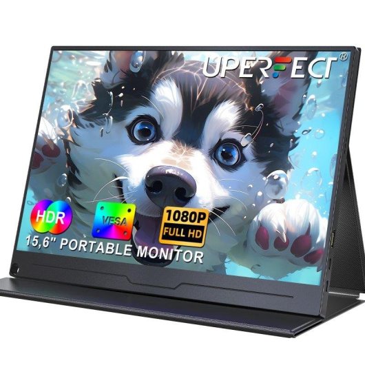 Monitor Uperfect 15,6" FullHD 60Hz IPS portátil antirreflejo altavoces VESA USB-C HDMI