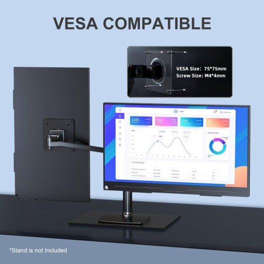 Monitor Uperfect 15,6" FullHD 60Hz IPS portátil antirreflejo altavoces VESA USB-C HDMI