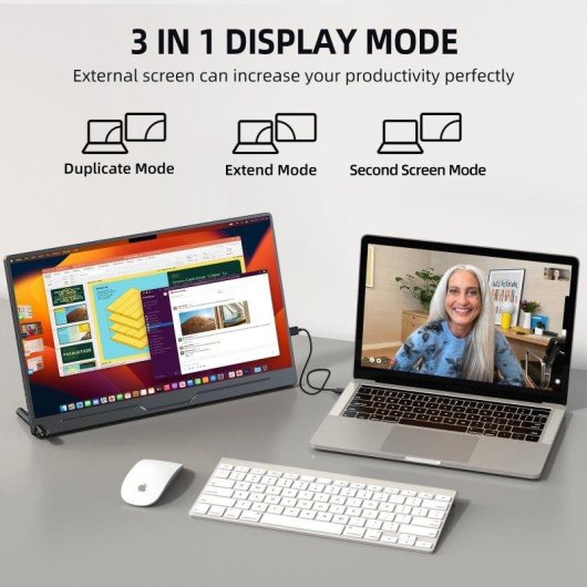 Monitor PC 15,6" IPS Portatile FullHD HDMI Type-C VESA Altoparlanti Stereo