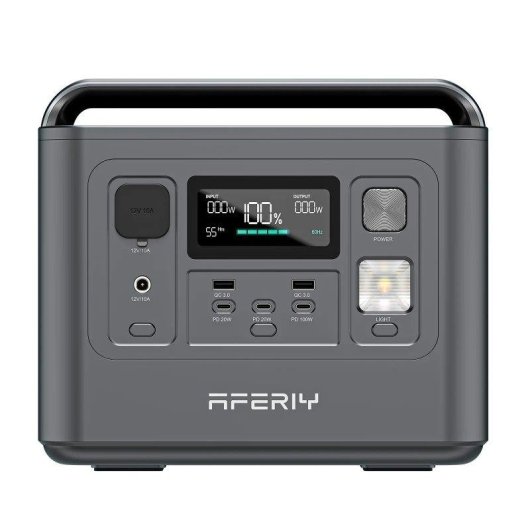 Estación de energía Aferiy AF-P010 512Wh 3 puertos AC y 4 puertos USB Batería Li-ion Pantalla LCD Cargador solar MPPT