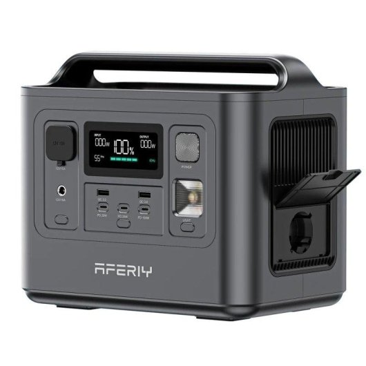 Energie-Station AFERIY P010 512Wh 8 Anschlüsse AC, USB, DC LiFePO4 Batterie LCD-Display Solarladegerät