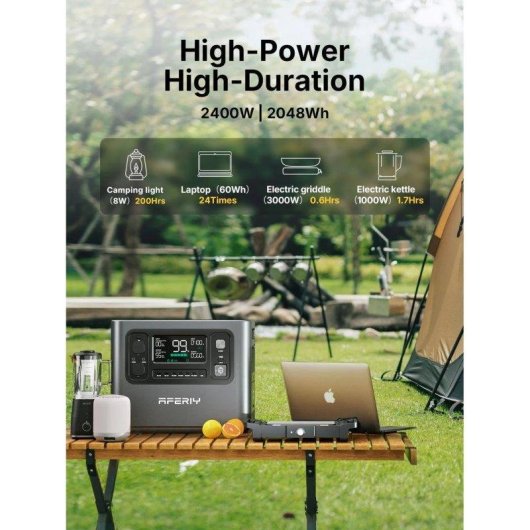 Station d’énergie AFERIY Nomad1800 Pro 1024Wh 9 ports AC/DC/USB Batterie LiFePO4 Charge rapide 80% en 36 min