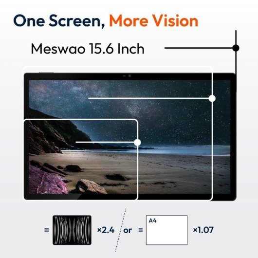 Tablet MESWAO B3 Pro WiFi 15,6" 8GB 256GB Nero