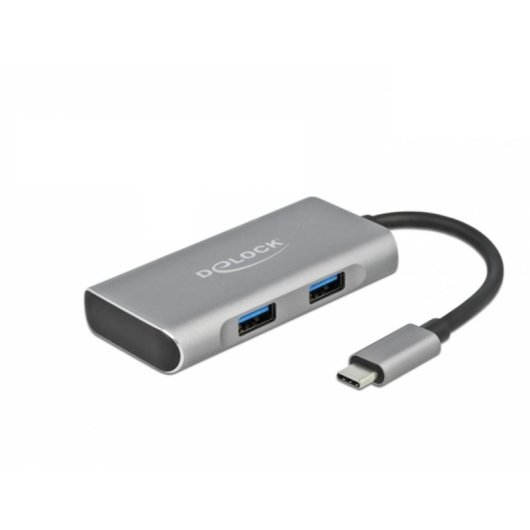 Hub DeLOCK 4 Ports 10 Gbps USB 3.2 Gen 2 Type-C und Type-A kompakt