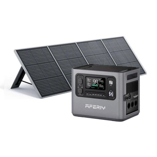 Stazione di energia AFERIY P280 2048Wh 13 porte Batteria LiFePO4 Pannello solare portatile