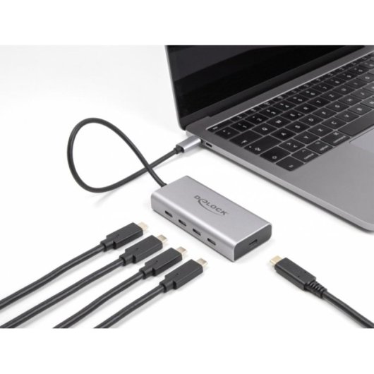 Hub DeLOCK 5 Ports 10 Gbps USB Type-C mit PD 85 W Kabel 30 cm