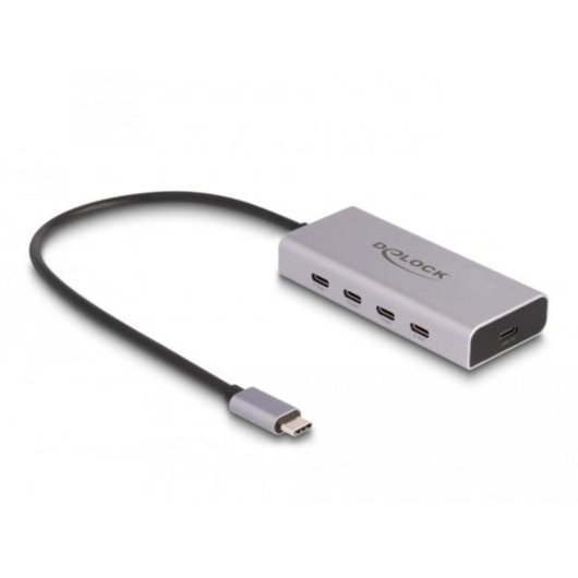 Hub DeLOCK 5 Ports 10 Gbps USB Type-C mit PD 85 W Kabel 30 cm