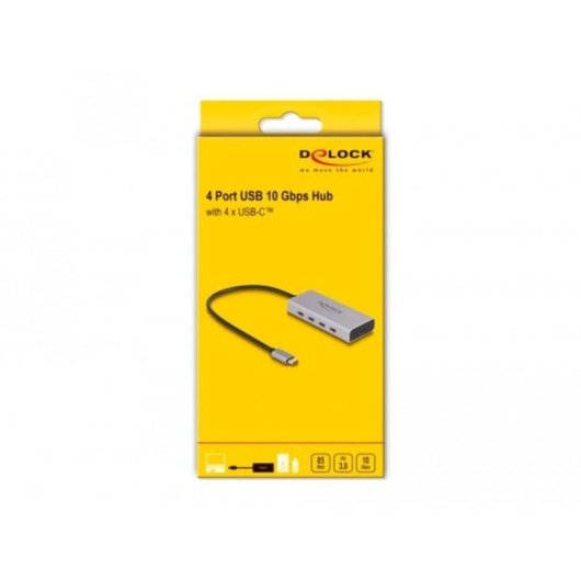 Hub DeLOCK 5 Ports 10 Gbps USB Type-C mit PD 85 W Kabel 30 cm