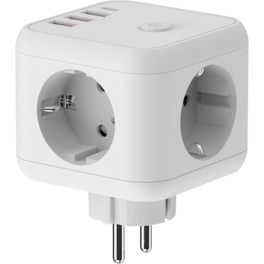 Regleta DCU Tecnologic 3 Tomas 3 USB-A 1 USB-C con Protección y Interruptor