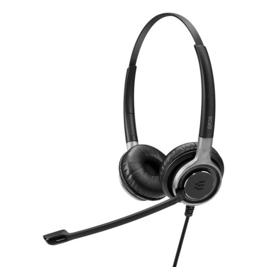Auriculares Epos Impact SC 660 con cable, cancelación de ruido y micrófono, negro y plata