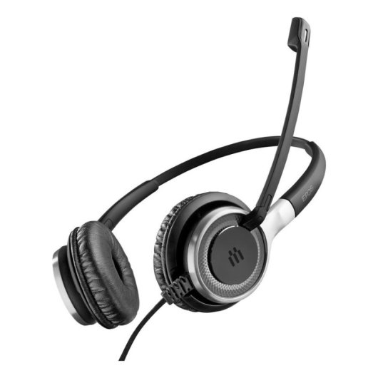 Auriculares Epos Impact SC 660 con cable, cancelación de ruido y micrófono, negro y plata